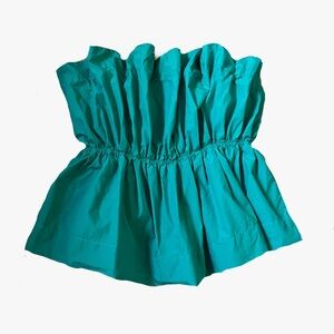 Anthropologie Kelly Green Strapless Top